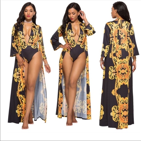 Last1-Medium 2 PC.Black/Gold Swim Set✨✨ - Picture 2 of 2